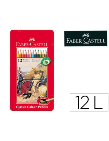 LÁPICES DE COLORES FABER CASTELL CAJA METÁLICA 12 COLORES