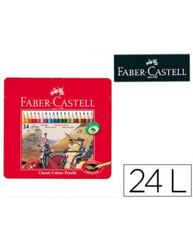 LAPICES DE COLORES MAJA METALICA 24UD FABER CASTELL