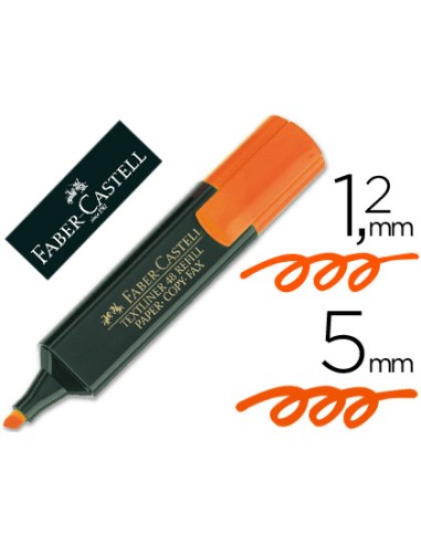 MARCADOR FLUORESCENTE FABER CASTELL NARANJA RECARGABLE