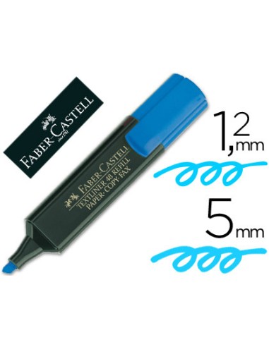 MARCADOR FLUORESCENTE FABER CASTELL AZUL RECARGABLE