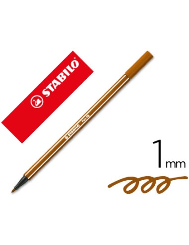 ROTULADOR PEN68 STABILO MARRON 1MM