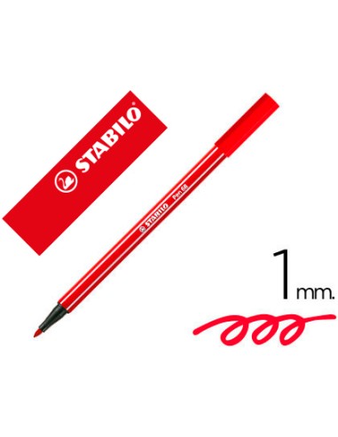 ROTULADOR PEN68 STABILO ROJO CARMIN