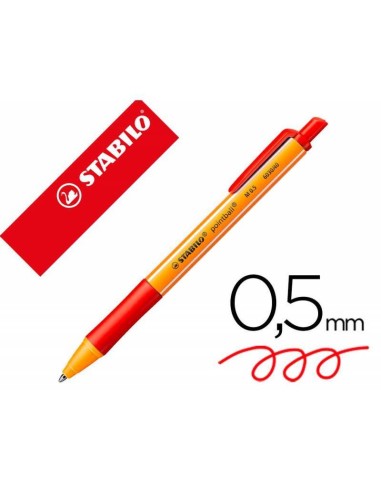 BOLIGRAFO POINTBALL M 0,5MM ROJO STABILO