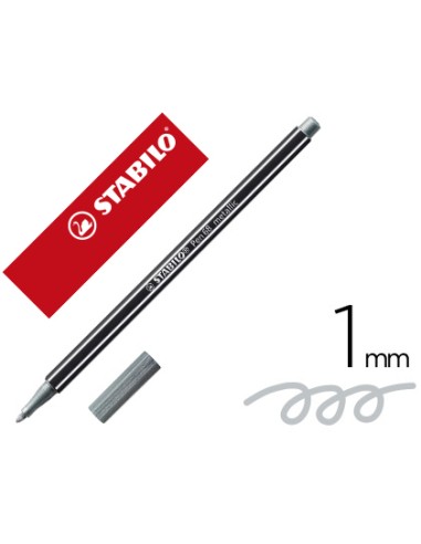 ROTULADOR PEN 68 METALLIC PLATA STABILO