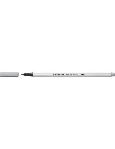 ROTULADOR STABILO PEN68 BRUSH GRIS CLARO