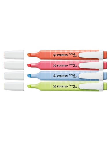 ESTUCHE 4 FLUORESCENTES STABILO SWING COOL PASTEL