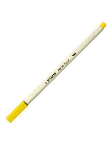 ROTULADOR STABILO PEN68 BRUSH AMARILLO LIMÓN