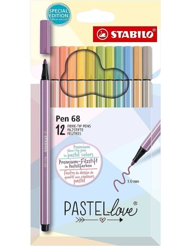 ROTULADOR PEN 68 PASTELLOVE 12UD STABILO