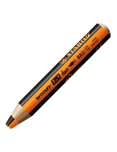 LAPIZ COLOR STABILO WOODY 3EN1 DUO NARANJA Y NEGRO