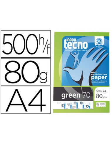 PAPEL FOTOCOPIADORA TECNO GREEN 100% RECICLAT DIN A4 80GR