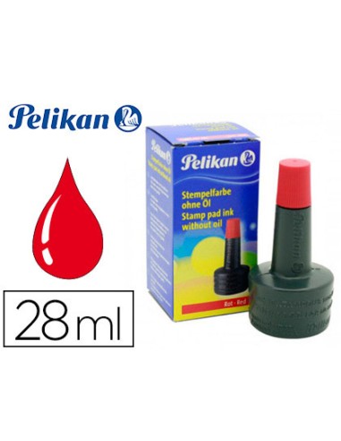 TINTA TAMPÓN PELIKAN ROJO 28ML.