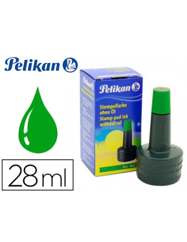 TINTA TAMPÓN PELIKAN VERDE 28ML.