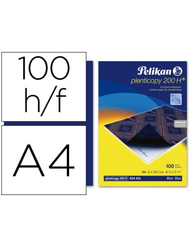 PAPEL CARBON AZUL INTERPLASTIC DIN A4 100H PELIKAN