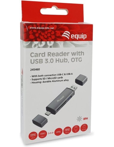 LECTOR DE TARGETA SD/MICRO SD EQUIP, OTG, USB-C I USB-A.