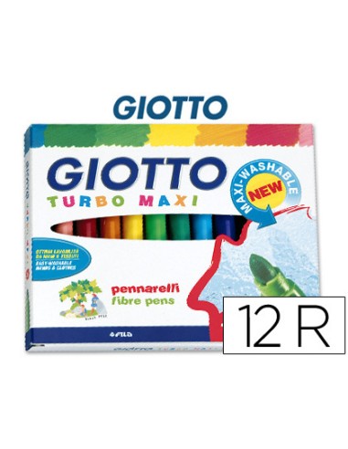 ESTUCHE  ROTULADORES 12COLORES GIOTTO PUNTA5mm TINTALAVABLE