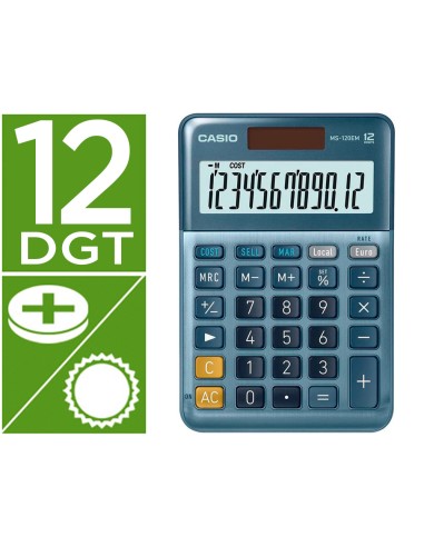 CALCULADORA CASIO 12 DÍGITOS MS-120EM SOBREMESA