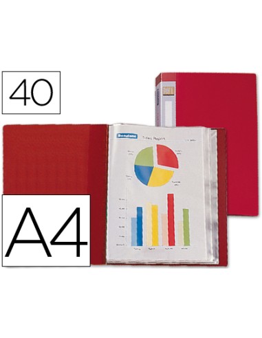 CARPETA LIDERPAPEL PERSONALIZABLE ROJA, 40 FUNDAS 40µm