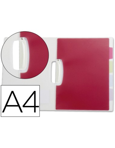 CARPETA PINZA LATERAL DIN A4 5 SEPARADORES TRANS LIDERPAPEL