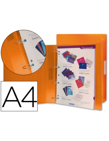 CARPETA LIDERPAPEL DINA4 CON 4 ANILLAS NARANJA FRSOTY