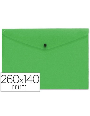 CARPETA DOSSIER CON BROCHE 260x140MM PP VERDE TRANS LIDERPAP