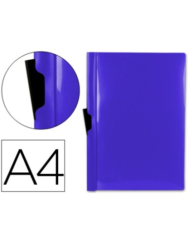 CARPETA DOSSIER PINZA LATERAL A4 AZUL 60H LIDERPAPEL