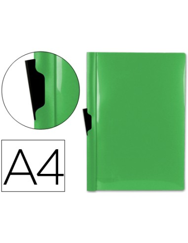 CARPETA DOSSIER PINZA LATERAL A4 VERDE 60H LIDERPAPEL