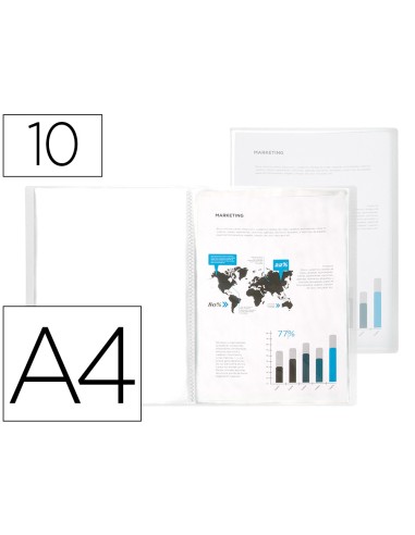 CARPETA 10 FUNDAS DIN A4 PP TRANSPARENTE LIDERPAPEL