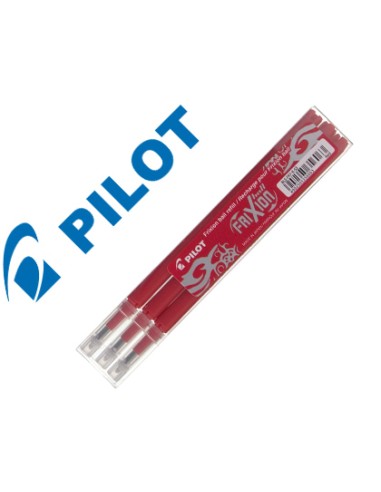 RECAMBIO BOLÍGRAFO PILOT FRIXION ROJO 3 UNIDADES