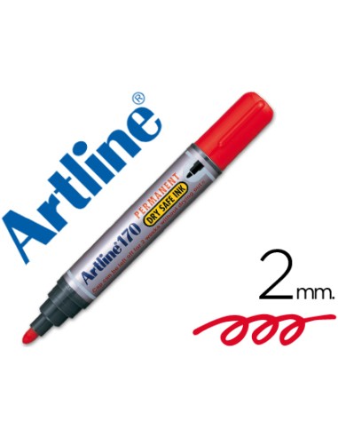 ROTULADOR ARTLINE ROJO PERMANENTE CON UN TRAZO DE 2mm