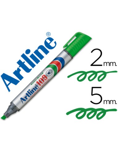 ROTULADOR PERMANENTE ARTLINE CON PUNTA BISELADA VERDE