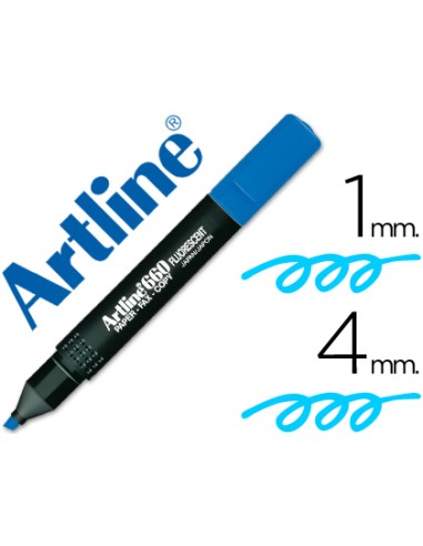 MARCADOR FLUORESCENTE ARTLINE AZUL CON PUNTA BISELADA