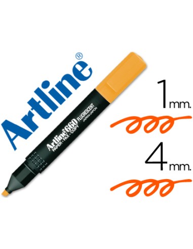 MARCADOR FLUORESCENTE ARTLINE NARANJA CON PUNTA BISELADA