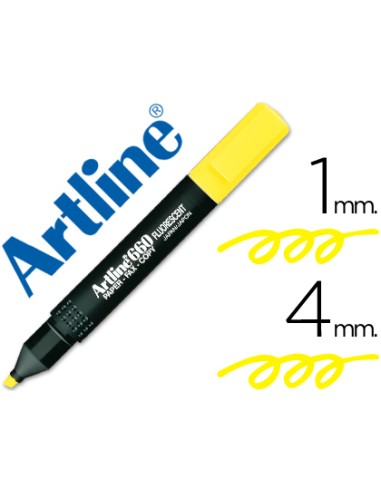 MARCADOR FLUORESCENTE ARTLINE AMARILLO CON PUNTA BISELADA