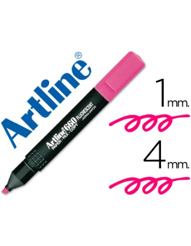 MARCADOR FLUORESCENTE ARTLINE ROSA CON PUNTA BISELADA