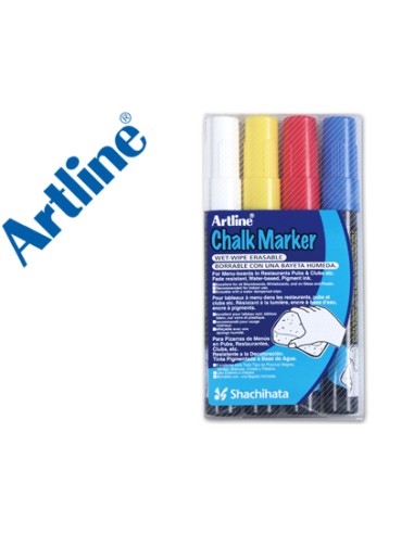 4 ROTULADORES ARTLINE TIPO TIZA DE DIFERENTES COLORES