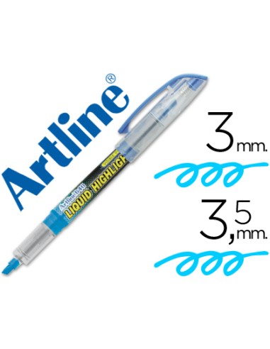 MARCADOR FLUORESCENTE ARTLINE AZUL CON PUNTA BISELADA