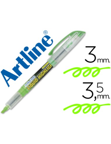 MARCADOR FLUORESCENT ARTLINE VERDE CON PUNTA BISELADA