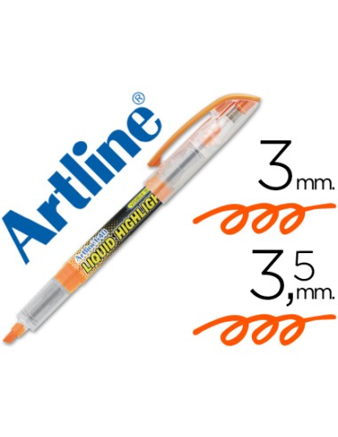 MARCADOR FLUORESCENTE ARTLINE NARANJA CON PUNTA BISELADA