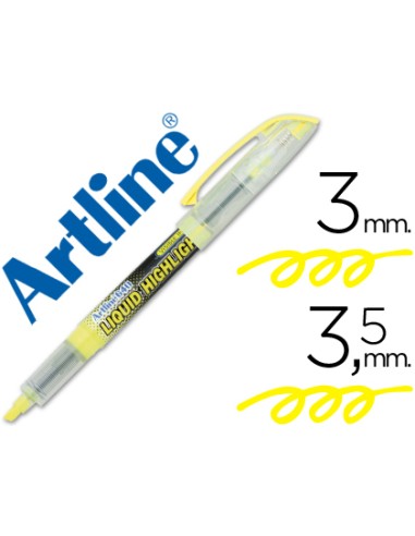 MARCADOR FLUORESCENTE ARTLINE AMARILLO CON PUNTA BISELADA