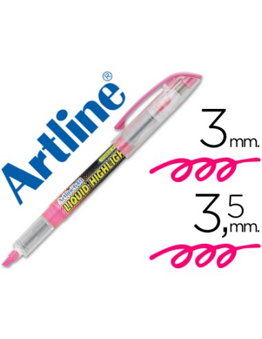 MARCADOR FLUORESCENTE ARTLINE ROSA CON PUNTA BISELADA