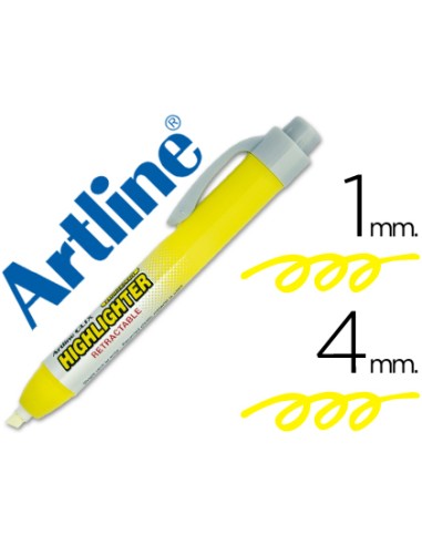 MARCADOR ARTLINE AMARILLO FLUORESCENTE CON PUNTA OCULTABLE