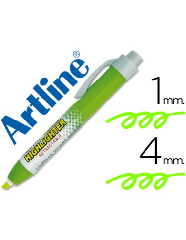 MARCADOR ARTLINE VERDE FLUORESCENTE CON PUNTA OCULTABLE