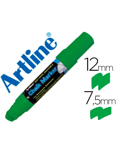 ROTULADOR ARTLINE TIPO TIZA DE COLOR VERDE Y TRAZO DE 12mm