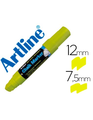 ROTULADOR ARTLINE TIPO TIZA DE COLOR AMARILLO Y TRAZO 12mm