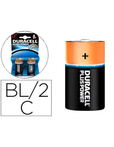 2 PILAS ALCALINAS DURACELL ULTRA POWER C