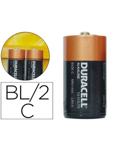 2 PILAS LR14 ALCALINAS DURACELL PLUS C +50%