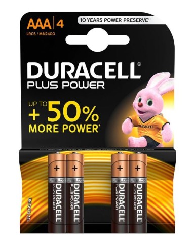 PILAS DURACELL PLUS AAA LR03 BLISTER 4UD