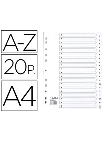 SEPARADOR EXACOMPTA CARTULINA BLANCA ABECEDARIO DIN A4.