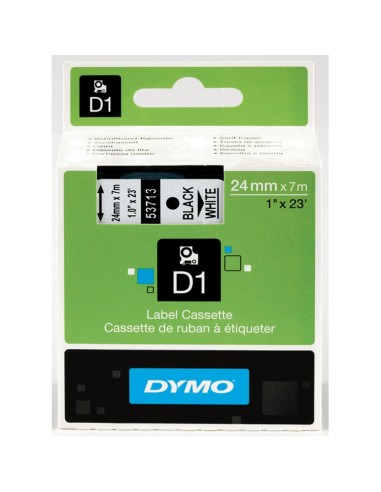 CINTA DYMO D1 24MM NEGRO/BLANCO