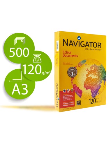 PAPEL BLANCO DIN A3 120GR 500H COLOUR DOCUMENTS NAVIGATOR